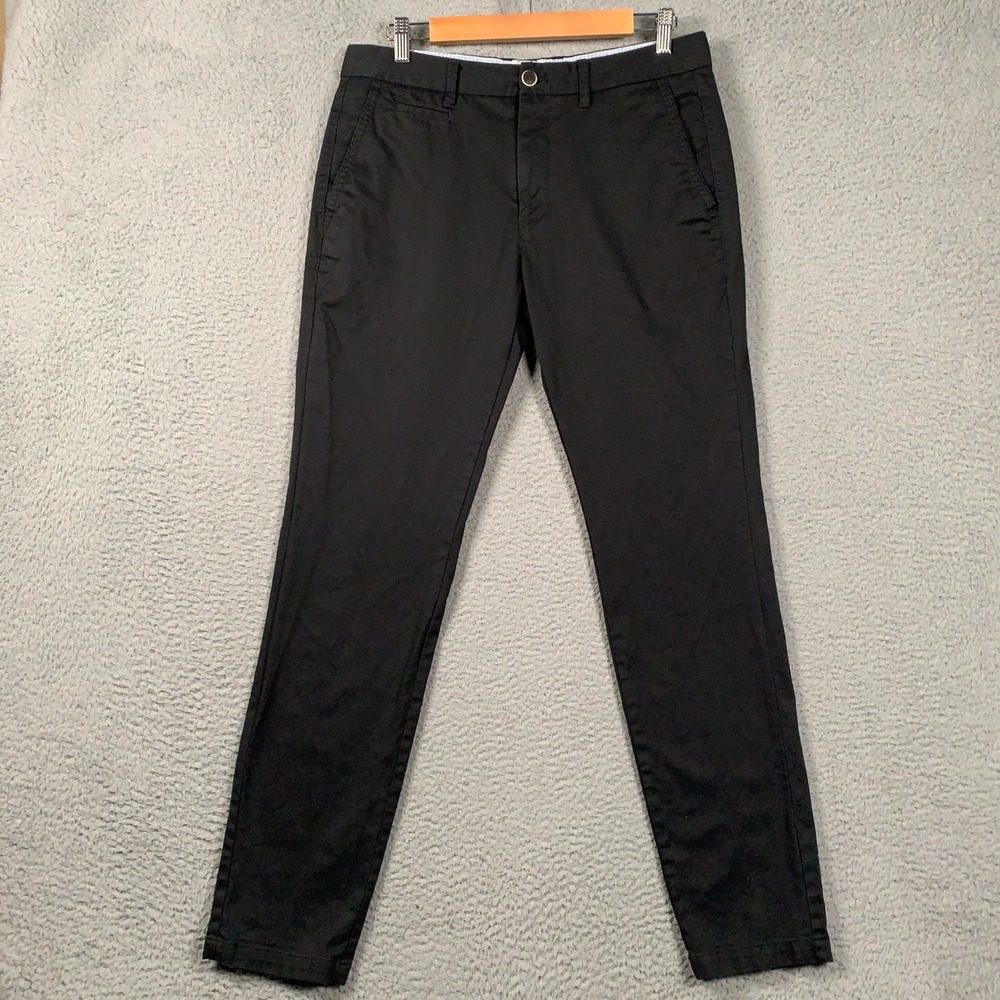 Perk Feel Good Chino Pants Mens 32x32 Black Slim Fit Stretch Cotton Work Casual